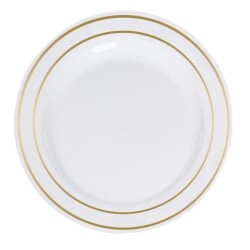 Porselen Görünümlü Altın Yaldızlı Plastik Tabak 26 cm - Roll-up