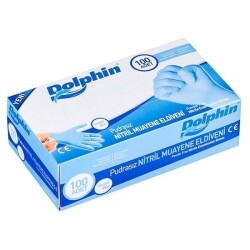 Pudrasız Mavi Nitril Eldiven Büyük - Dolphin