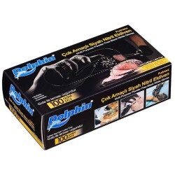 Pudrasız Siyah Nitril Eldiven Büyük (Gıdaya Uygun) - Dolphin