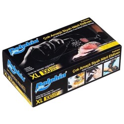 Pudrasız Siyah Nitril Eldiven Ekstra Büyük XL (Gıdaya Uygun) - Bursa Pazarı