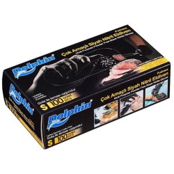 Pudrasız Siyah Nitril Eldiven Küçük (Gıdaya Uygun) - Dolphin