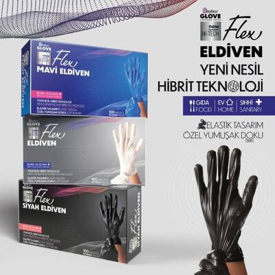 Reflex Flex Pudrasız Eldiven Siyah Small - 2