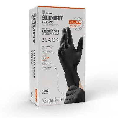 Reflex Slim Fit Pudrasız Eldiven Siyah Large - 1