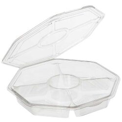 Sekizgen 5 bölmeli Kendinden Kapaklı Kap - KullanatPazarı