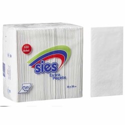 Sies Garson Katlama Lüks Peçete Beyaz 33x33 cm - 2