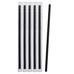 Siyah Frozen Plastik Pipet Jelatin Sargılı 8mm x 24 cm - 1