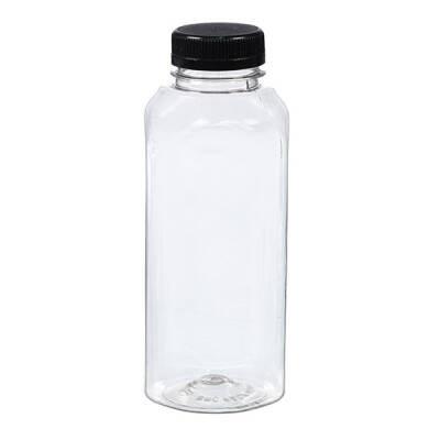 Siyah Kapaklı Kare Pet Şişe 500 cc - 1