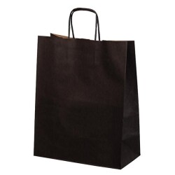 Siyah Kraft Çanta Orta Boy 25x12x31 cm - 1