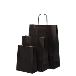 Siyah Kraft Çanta Orta Boy 25x12x31 cm - 2