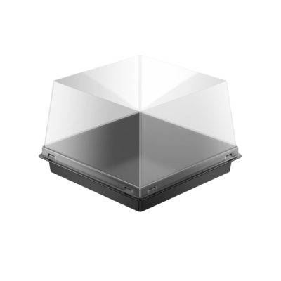 Siyah Taban Kare Pasta Kabı Set 12x12x8 cm - 2