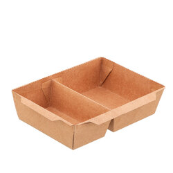 Tuktuk 2 Gözlü Kraft Karton Tabak 1200 cc - KullanatPazarı