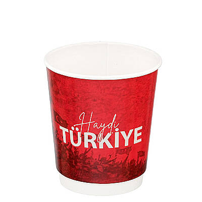 Türkiye Baskılı 8 oz Double Wall Karton Bardak - 1