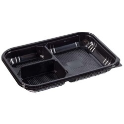 YENİ 3 Bölmeli Siyah Kebap Kabı Seti - Özge Plastik