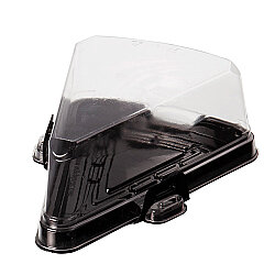 Yeni Dilim Pasta Kabı Siyah Taban - Özge Plastik